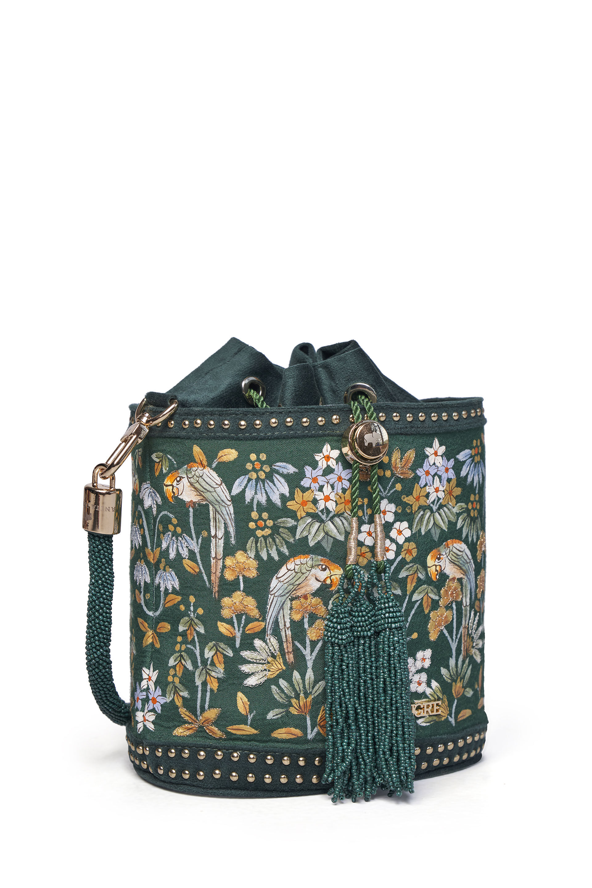Pichhwai Bucket Bag - Starling Green, Green, image 7